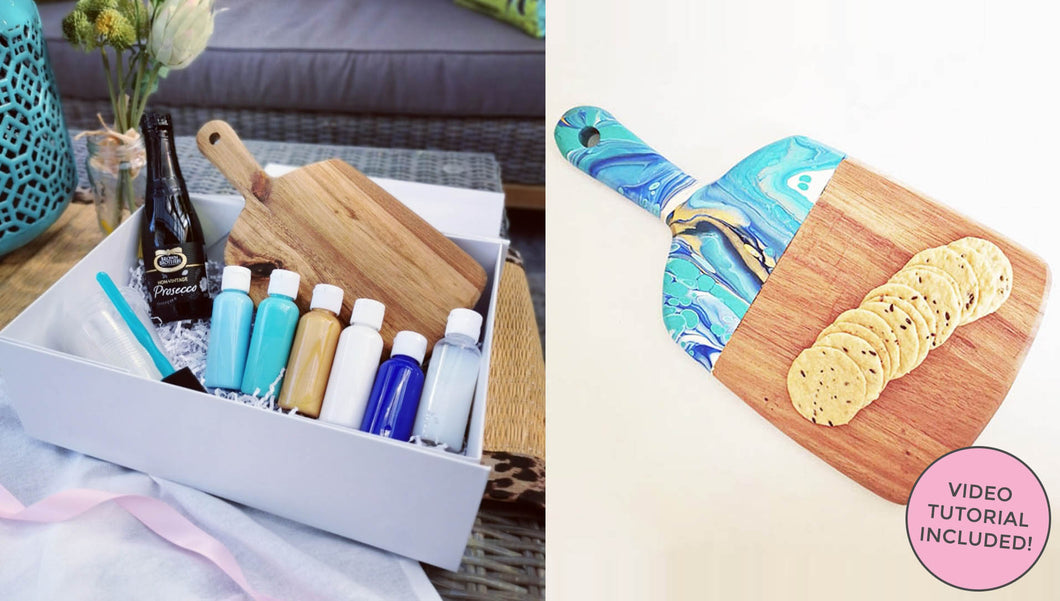 Acrylic Art Wooden Serving Board - Craft Gift Box + Video Tutorial